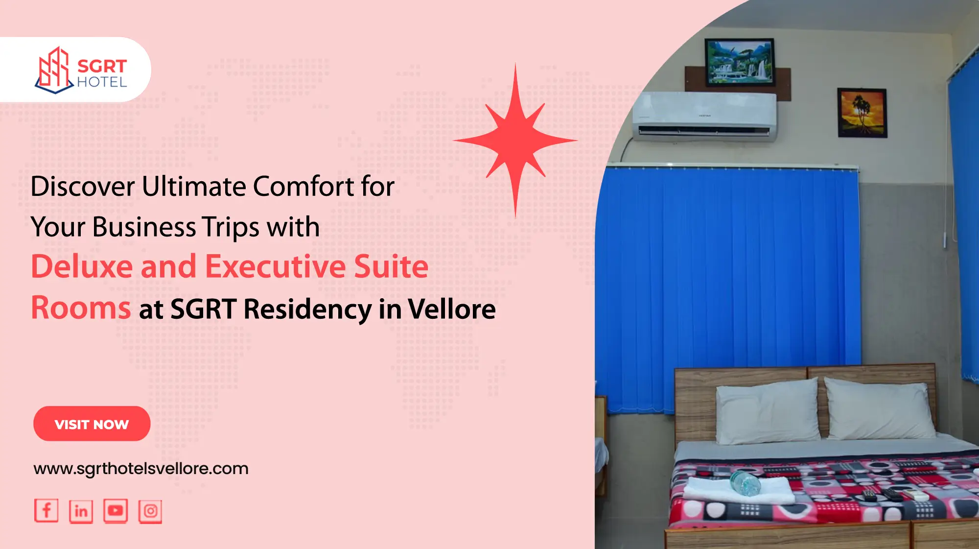 Discover Ultimate Comfort for Your Business Trips with Deluxe and Executive Suite Rooms at SGRT Residency in Vellore